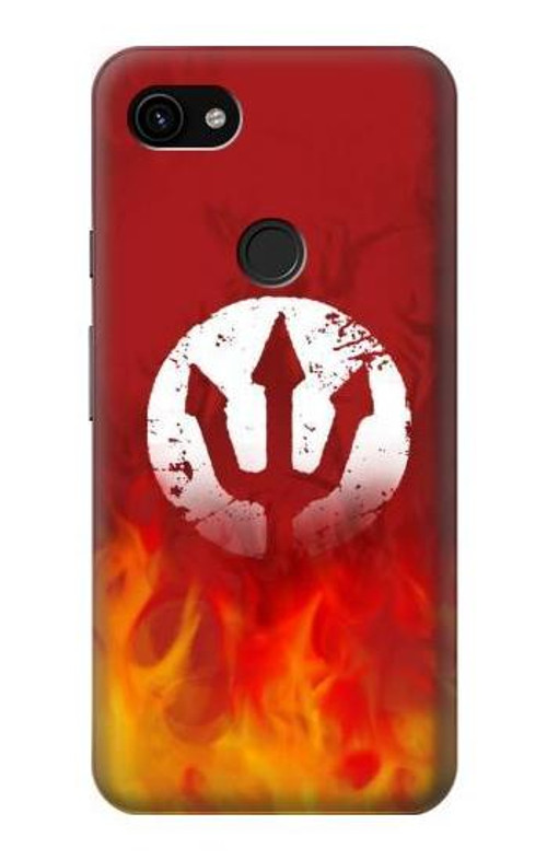 W2803 Fire Red Devil Spear Symbol Case Cover Custodia e Flip Case per Google Pixel 3a XL