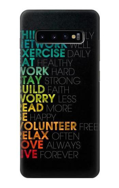 W3523 Think Positive Words Quotes Case Cover Custodia e Flip Case per Samsung Galaxy S10 Plus