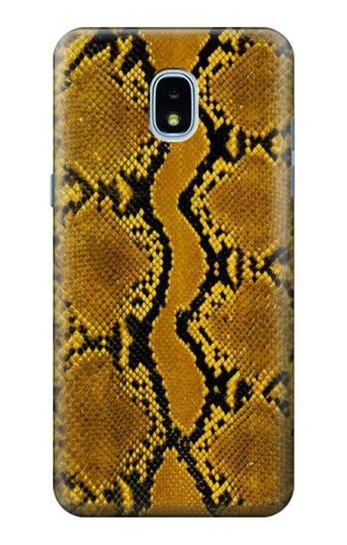 W3365 Yellow Python Skin Graphic Print Case Cover Custodia e Flip Case per Samsung Galaxy J3 (2018), J3 Star, J3 V 3rd Gen, J3 Orbit, J3 Achieve, Express Prime 3, Amp Prime 3
