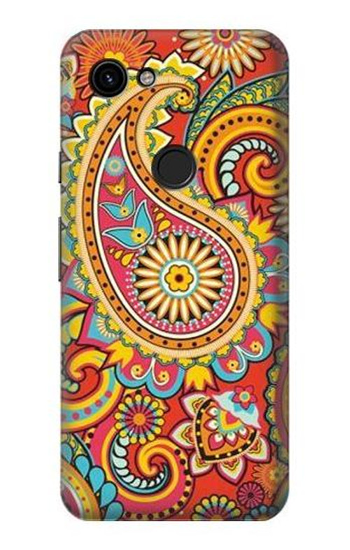 W3402 Floral Paisley Pattern Seamless Case Cover Custodia e Flip Case per Google Pixel 3a