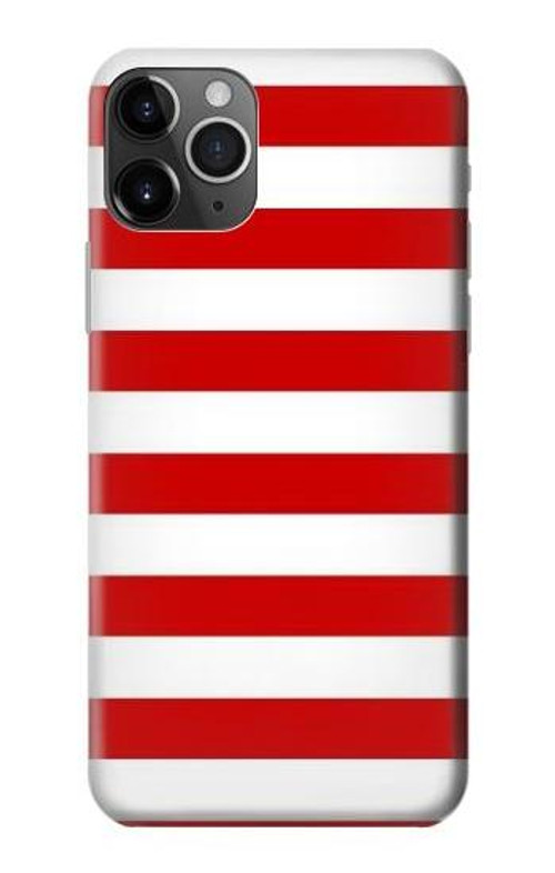 W2364 Red and White Striped Case Cover Custodia e Flip Case per iPhone 11 Pro