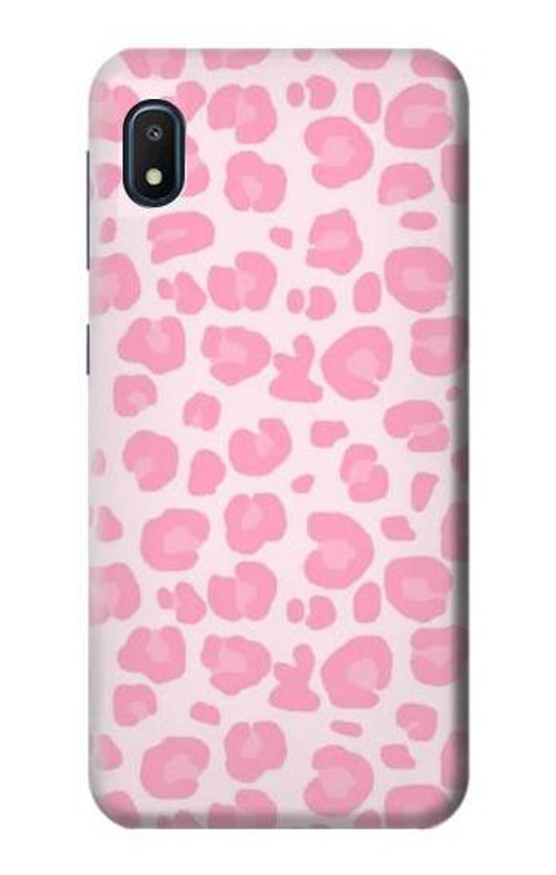 W2213 Pink Leopard Pattern Case Cover Custodia e Flip Case per Samsung Galaxy A10e