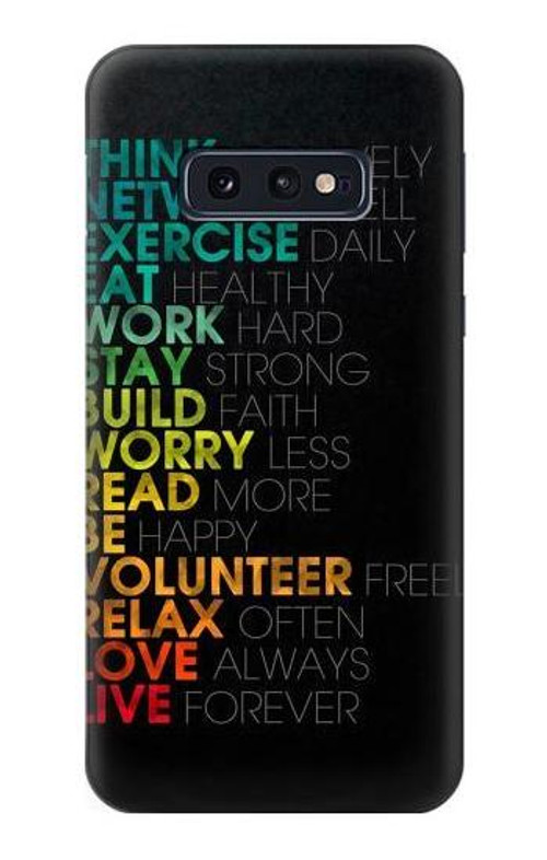 W3523 Think Positive Words Quotes Case Cover Custodia e Flip Case per Samsung Galaxy S10e