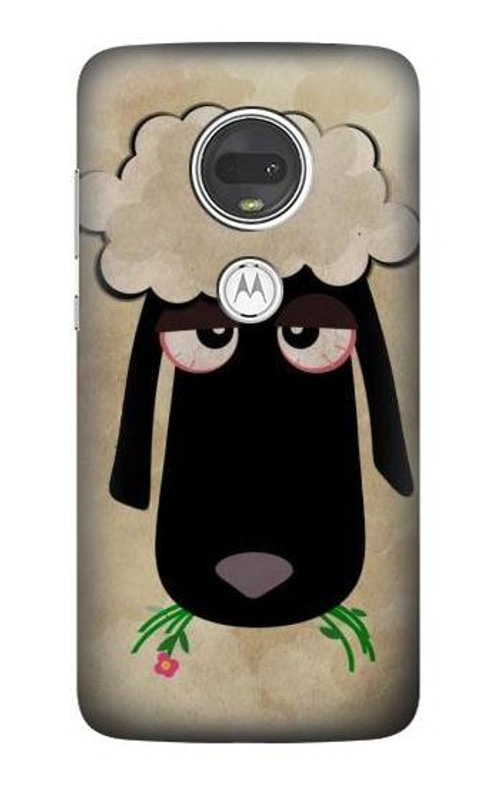 W2826 Cute Cartoon Unsleep Black Sheep Case Cover Custodia e Flip Case per Motorola Moto G7, Moto G7 Plus