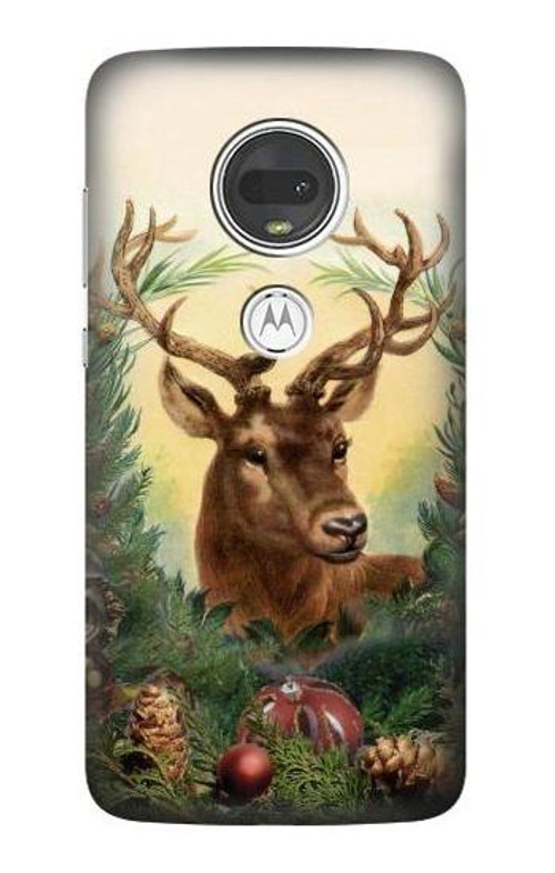 W2841 Vintage Reindeer Christmas Case Cover Custodia e Flip Case per Motorola Moto G7, Moto G7 Plus