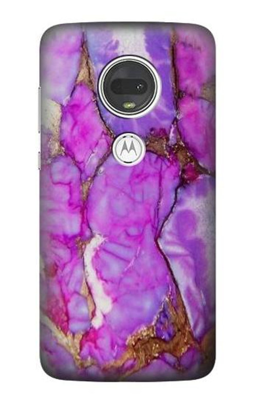 W2907 Purple Turquoise Stone Case Cover Custodia e Flip Case per Motorola Moto G7, Moto G7 Plus