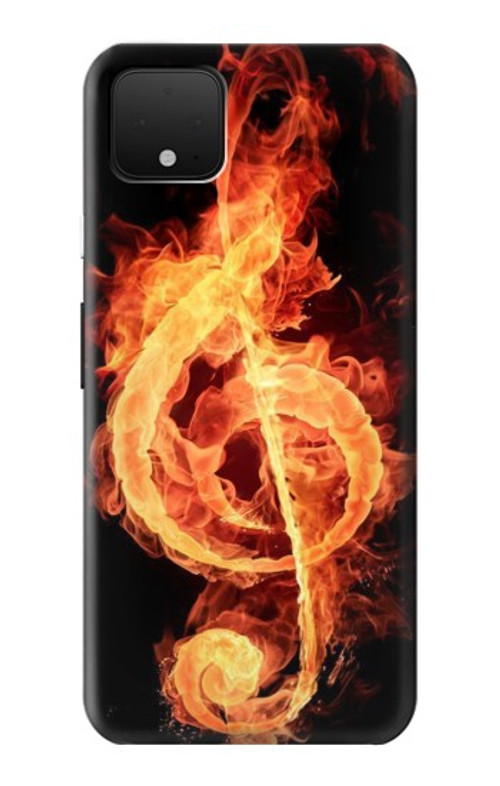 W0493 Music Note Burn Case Cover Custodia e Flip Case per Google Pixel 4