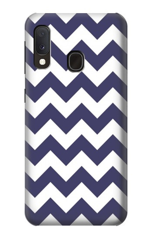 W2345 Navy Blue Shavron Zig Zag Pattern Case Cover Custodia e Flip Case per Samsung Galaxy A20e