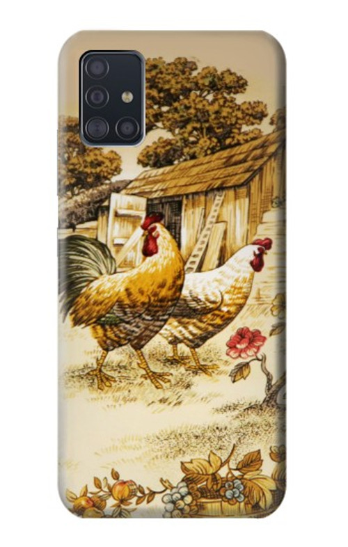 W2181 French Country Chicken Case Cover Custodia e Flip Case per Samsung Galaxy A51 5G [solo per A51 5G. NON per A51]