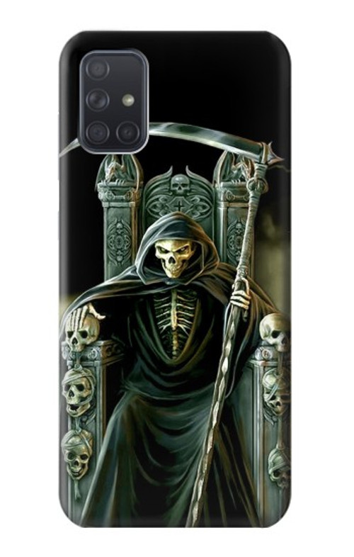 W1024 Grim Reaper Skeleton King Case Cover Custodia e Flip Case per Samsung Galaxy A71 5G [solo per A71 5G. NON per A71]