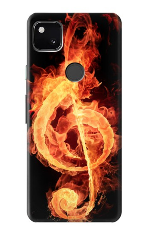 W0493 Music Note Burn Case Cover Custodia e Flip Case per Google Pixel 4a