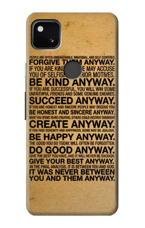 W2513 Mother Teresa Anyway Quotes Case Cover Custodia e Flip Case per Google Pixel 4a