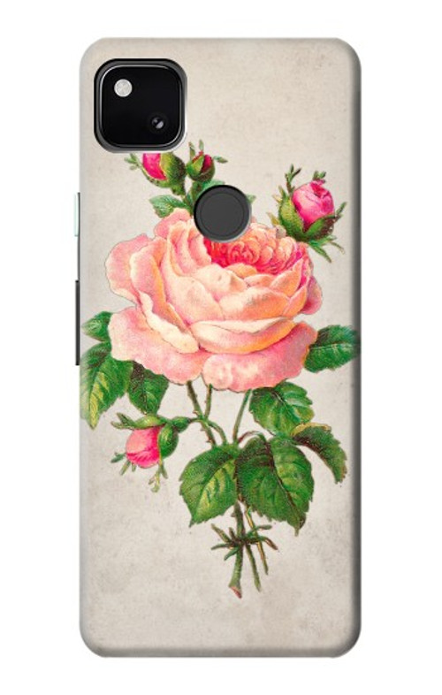 W3079 Vintage Pink Rose Case Cover Custodia e Flip Case per Google Pixel 4a
