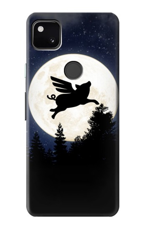 W3289 Flying Pig Full Moon Night Case Cover Custodia e Flip Case per Google Pixel 4a