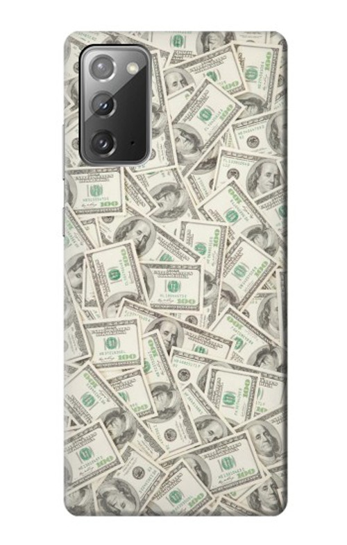 W2077 Money Dollar Banknotes Case Cover Custodia e Flip Case per Samsung Galaxy Note 20