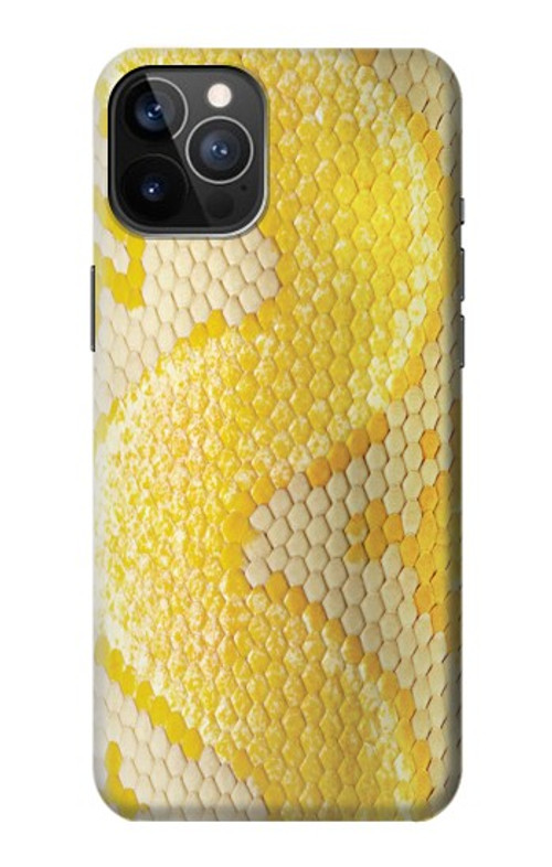 W2713 Yellow Snake Skin Graphic Printed Case Cover Custodia e Flip Case per iPhone 12, iPhone 12 Pro