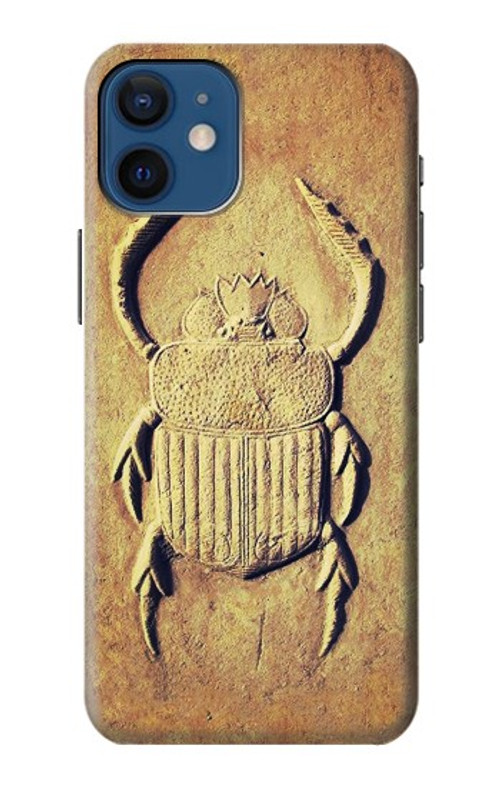 W2401 Egyptian Scarab Beetle Graphic Printed Case Cover Custodia e Flip Case per iPhone 12 mini