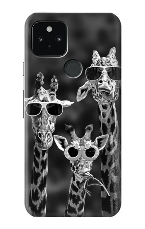 W2327 Giraffes With Sunglasses Case Cover Custodia e Flip Case per Google Pixel 5
