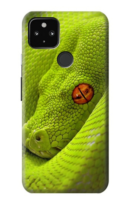 W0785 Green Snake Case Cover Custodia e Flip Case per Google Pixel 4a 5G