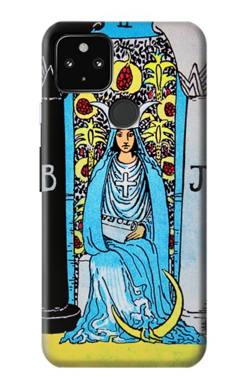 W2837 The High Priestess Vintage Tarot Card Case Cover Custodia e Flip Case per Google Pixel 4a 5G