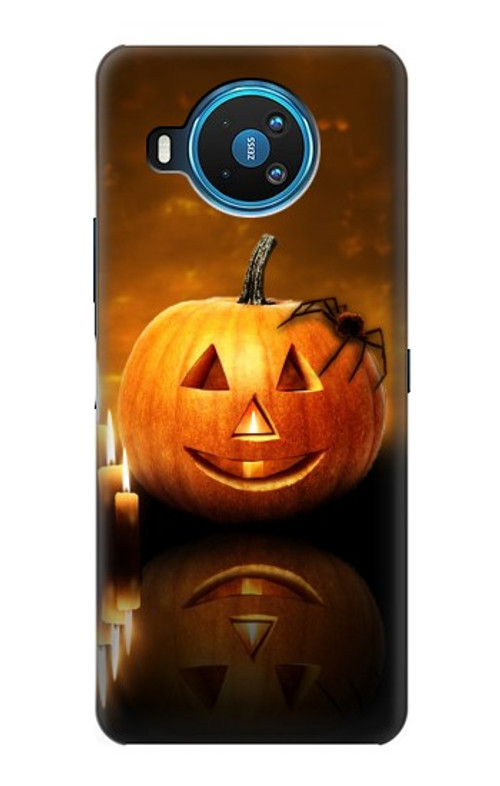 W1083 Pumpkin Spider Candles Halloween Case Cover Custodia e Flip Case per Nokia 8.3 5G
