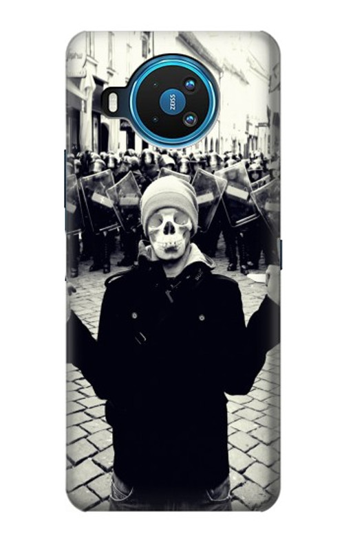 W1108 Skull Mask Man Protester Case Cover Custodia e Flip Case per Nokia 8.3 5G