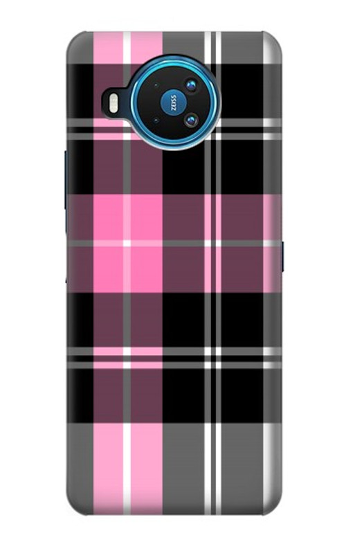 W3091 Pink Plaid Pattern Case Cover Custodia e Flip Case per Nokia 8.3 5G