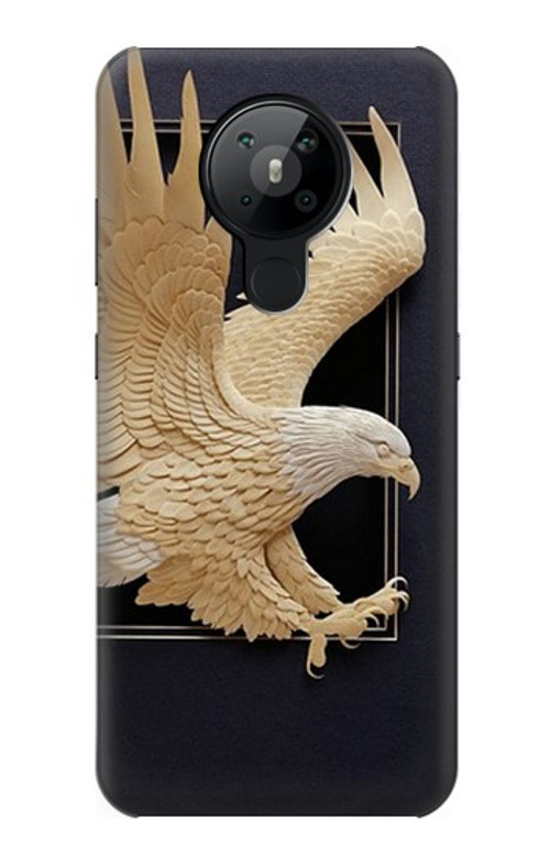 W1383 Paper Sculpture Eagle Case Cover Custodia e Flip Case per Nokia 5.3