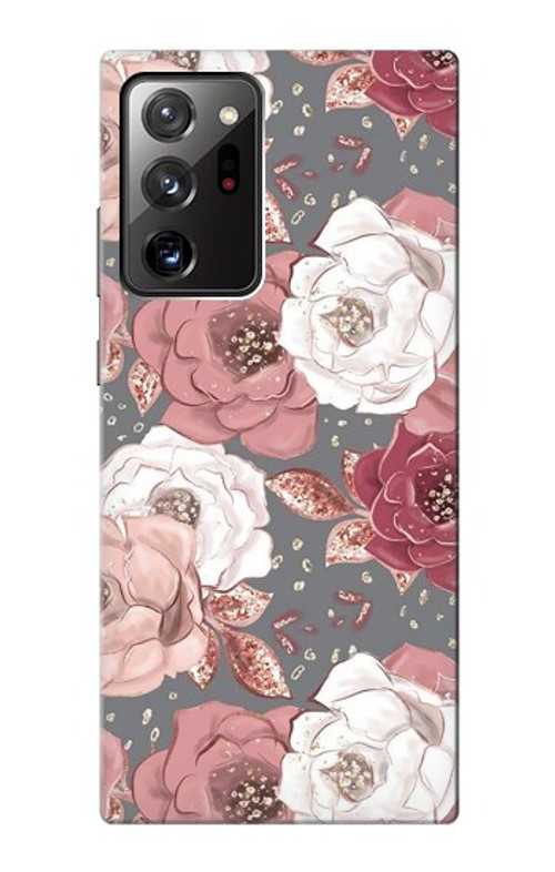 W3716 Rose Floral Pattern Case Cover Custodia e Flip Case per Samsung Galaxy Note 20 Ultra, Ultra 5G