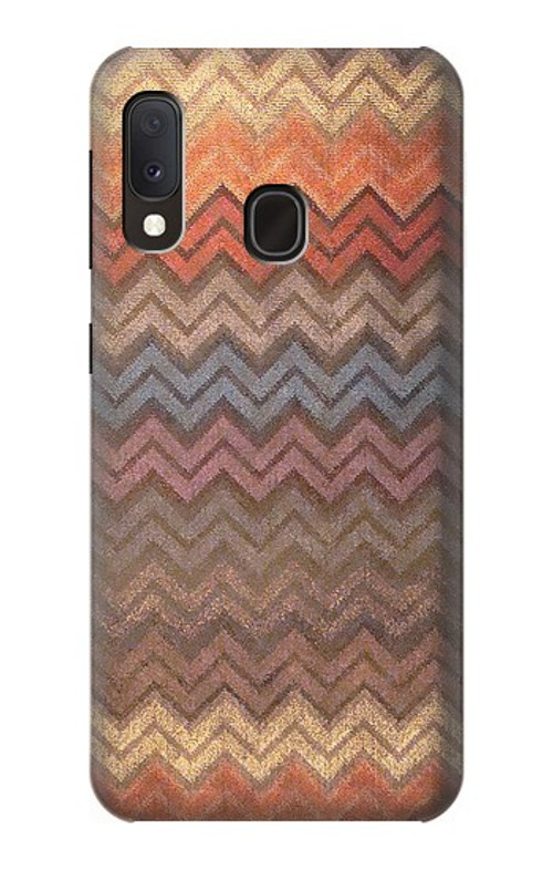 W3752 Zigzag Fabric Pattern Graphic Printed Case Cover Custodia e Flip Case per Samsung Galaxy A20e