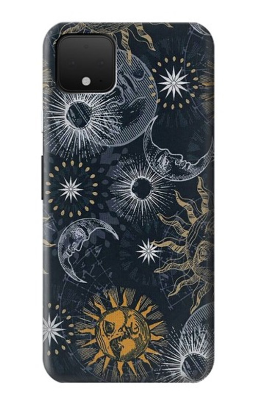 W3702 Moon and Sun Case Cover Custodia e Flip Case per Google Pixel 4