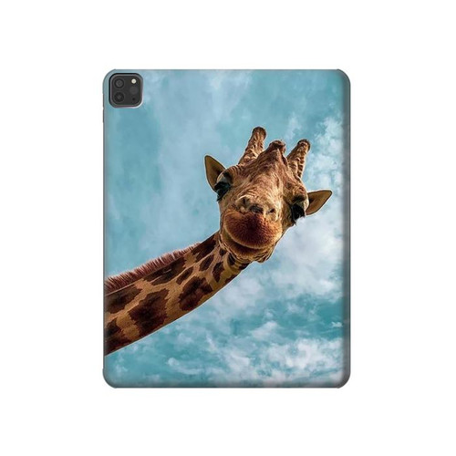 W3680 Cute Smile Giraffe Tablet Case Cover Custodia per iPad Pro 11 (2021,2020,2018, 3rd, 2nd, 1st)