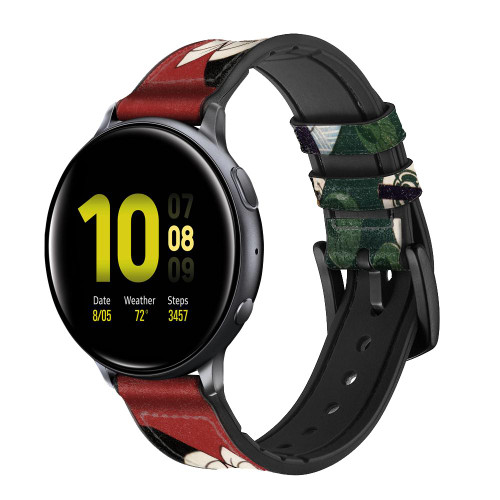 CA0348 Japan Art Toyohara Kunichika Cinturino in silicone e pelle Smartwatch per Samsung Galaxy Watch, Gear, Active