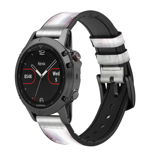 CA0115 Horror Face Cinturino in silicone e pelle Smartwatch per Garmin Smartwatch