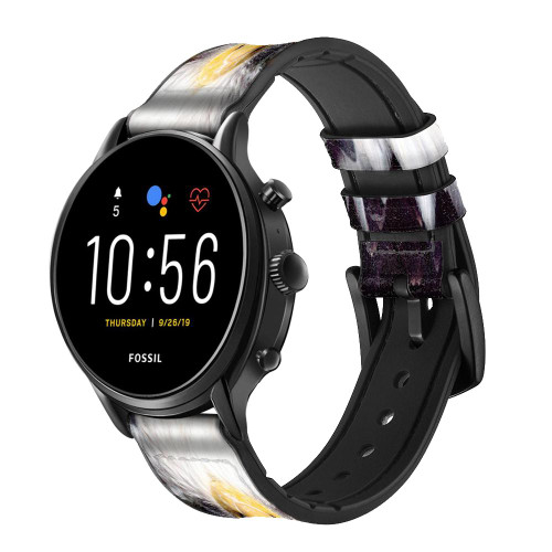 CA0112 Eagle American Cinturino in silicone e pelle Smartwatch per Fossil Smartwatch