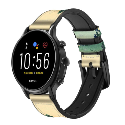 CA0224 Katsushika Hokusai The Inume Pass in Kai Cinturino in silicone e pelle Smartwatch per Fossil Smartwatch
