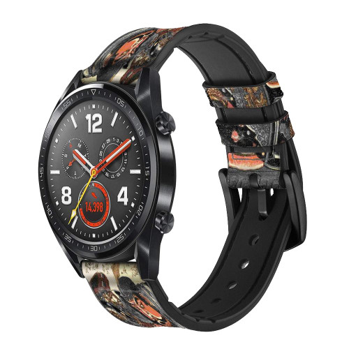 CA0331 Japan Art 108 Heroes of Suikoden Cinturino in silicone e pelle Smartwatch per Wristwatch Smartwatch