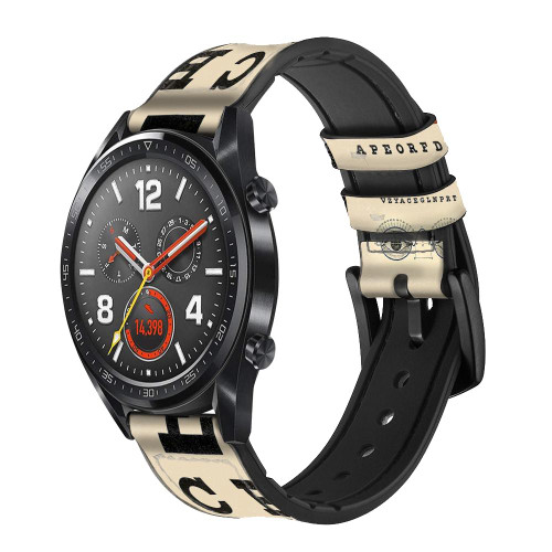 CA0349 Eye Exam Chart Decorative Decoupage Poster Cinturino in silicone e pelle Smartwatch per Wristwatch Smartwatch