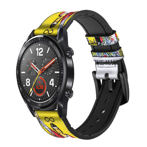 CA0449 Tarot Card The Magician Cinturino in silicone e pelle Smartwatch per Wristwatch Smartwatch