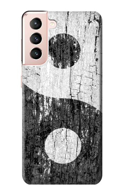 W2489 Yin Yang Wood Graphic Printed Case Cover Custodia e Flip Case per Samsung Galaxy S21 5G
