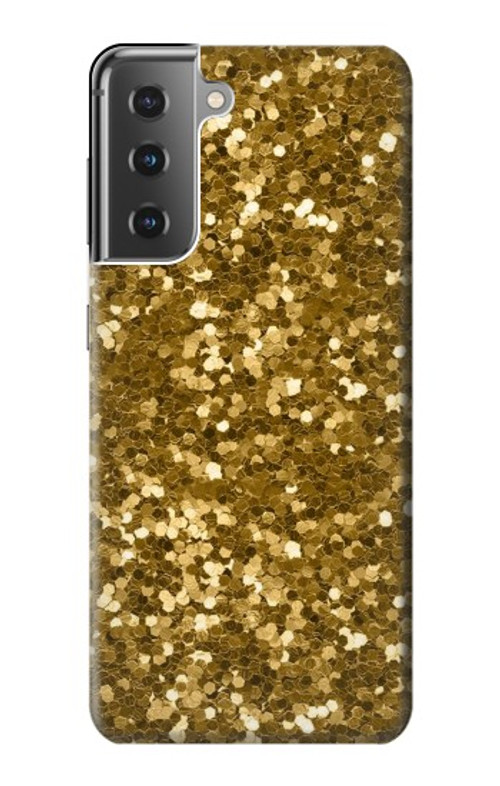 W3388 Gold Glitter Graphic Print Case Cover Custodia e Flip Case per Samsung Galaxy S21 Plus 5G, Galaxy S21+ 5G