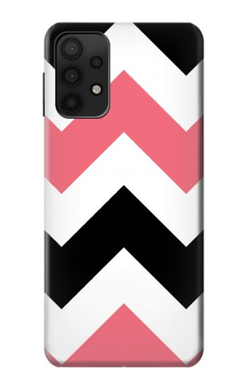 W1849 Pink Black Chevron Zigzag Case Cover Custodia e Flip Case per Samsung Galaxy A32 5G