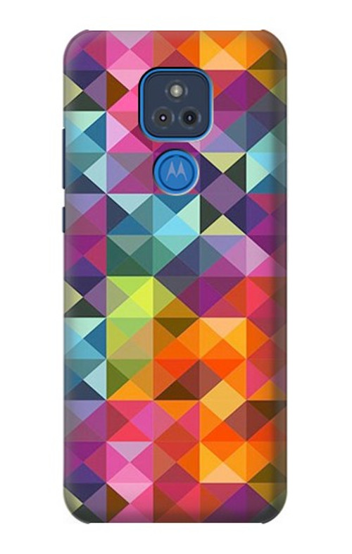 W3477 Abstract Diamond Pattern Case Cover Custodia e Flip Case per Motorola Moto G Play (2021)