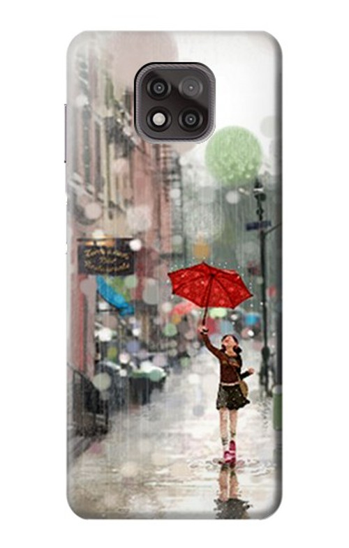 W0108 Girl in The Rain Case Cover Custodia e Flip Case per Motorola Moto G Power (2021)