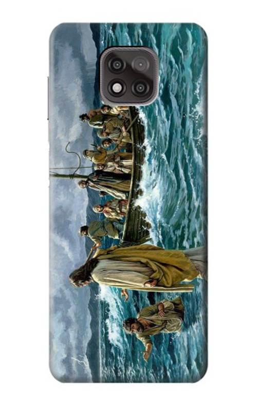 W1722 Jesus Walk on The Sea Case Cover Custodia e Flip Case per Motorola Moto G Power (2021)