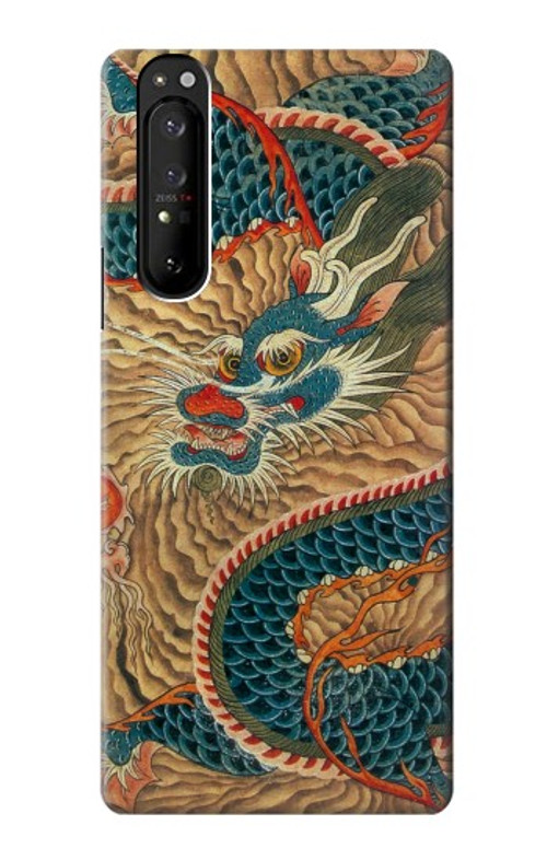 W3541 Dragon Cloud Painting Case Cover Custodia e Flip Case per Sony Xperia 1 III