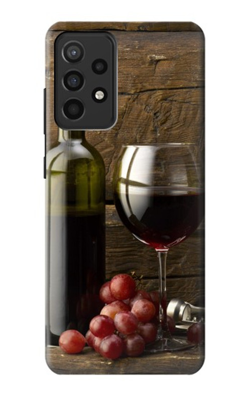 W1316 Grapes Bottle and Glass of Red Wine Case Cover Custodia e Flip Case per Samsung Galaxy A52, Galaxy A52 5G