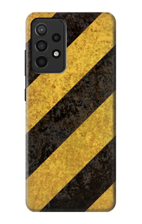 W2231 Yellow and Black Line Hazard Striped Case Cover Custodia e Flip Case per Samsung Galaxy A52, Galaxy A52 5G