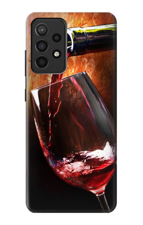 W2396 Red Wine Bottle And Glass Case Cover Custodia e Flip Case per Samsung Galaxy A52, Galaxy A52 5G