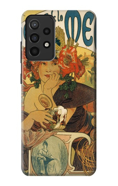 W2740 Alphonse Mucha Bieres De La Muse Case Cover Custodia e Flip Case per Samsung Galaxy A52, Galaxy A52 5G